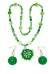 Image showing beads and earrings from plastic, wood, yarn glass