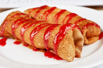 Image showing Pancakes with cottage cheese