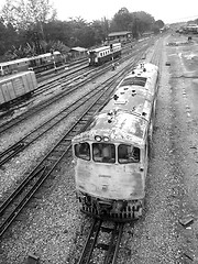 Image showing Old railway locomotive