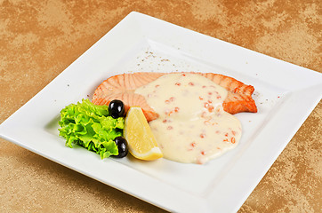 Image showing Grilled salmon steak