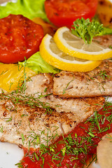 Image showing Tasty fish pike perch fillet