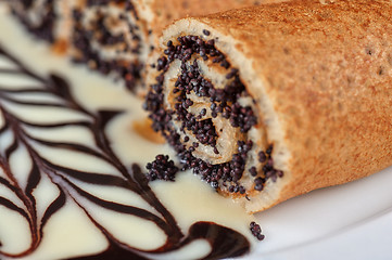 Image showing Pancakes with poppy seeds