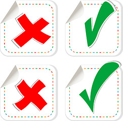 Image showing check mark stickers set