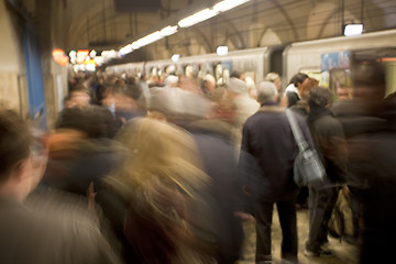 Image showing Busy Subway Platform in Rome, Italy