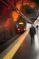 Image showing Busy Subway Platform in Rome, Italy