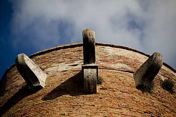 Image showing Medeival Brick Turret in Italy