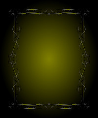 Image showing Royal template with ornate background and golden swirls