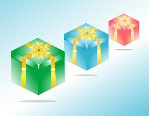 Image showing Gift Box: A gift box in 3 color versions