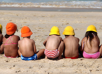 Image showing Kids on the beach