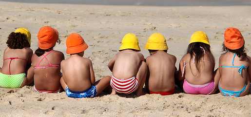 Image showing Funny children on the beach