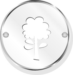 Image showing Flower Icon on Metal Internet Button