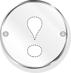 Image showing metallic button exclamation mark symbol attention sign