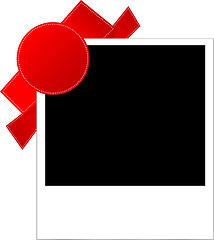 Image showing photo frames with red ribbon