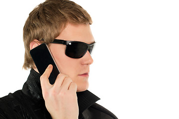 Image showing Young man with a phone