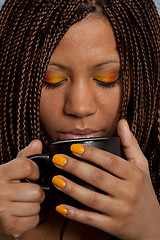 Image showing girl and coffee