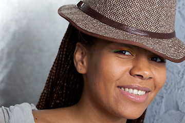 Image showing smiling girl in a hat