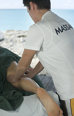 Image showing massage by the sea