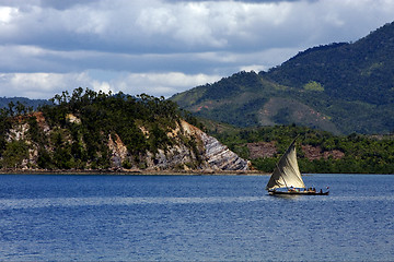 Image showing tropical lagoon hill 