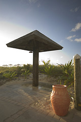 Image showing outdoor shower at beach