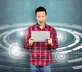 Image showing Asian Man With Touch Pad