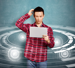 Image showing Asian Man With Touch Pad