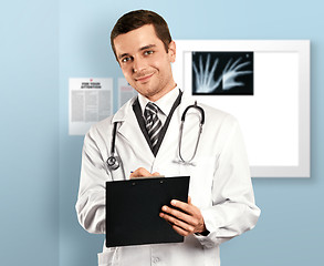 Image showing Doctor Man With Clipboard