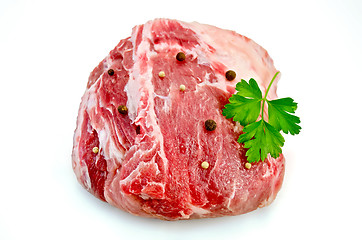 Image showing Meat whole piece with pepper and parsley