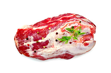 Image showing Meat whole piece with pepper and dill