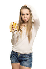 Image showing Woman touching her hair