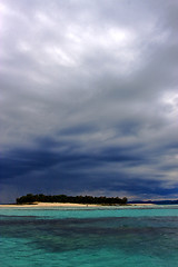 Image showing  cloudy in indian sky and hill