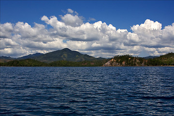 Image showing navigable  foam lagoon and coastline