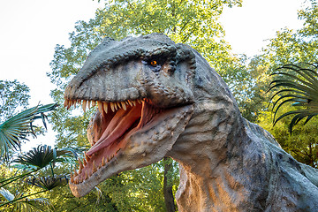 Image showing model of big tyranosaurus rex jungle