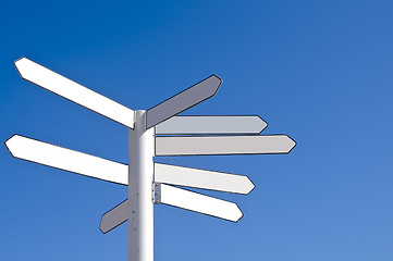 Image showing Blank direction signpost