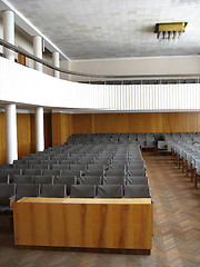 Image showing Conference room with dark chairs