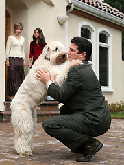 Image showing Father is back from work