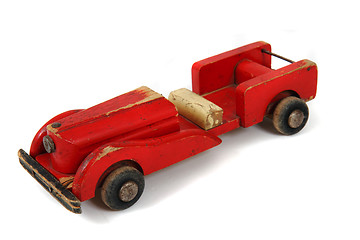 Image showing old red car toy 