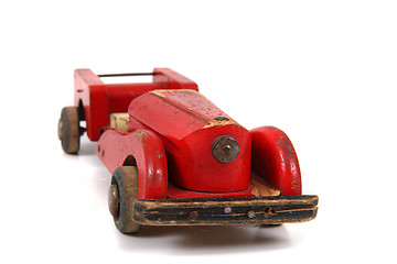 Image showing old red car toy 