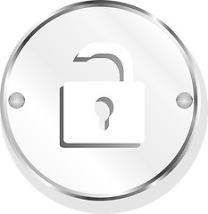 Image showing Iron lock on the metal button