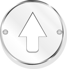 Image showing metal icon with arrow on white background