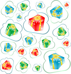 Image showing Seamless pattern with gift boxes - holiday concept