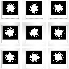 Image showing Polaroid photo frame set with abstract blots