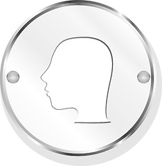 Image showing Glossy Metallic Style Person icon