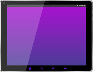 Image showing Digital tablet with abstract blue screen