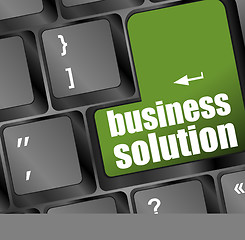 Image showing Computer keyboard with business solution key. business concept