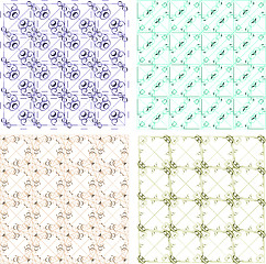 Image showing Seamless wallpaper pattern set