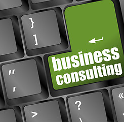 Image showing Computer keyboard with business consulting key. business concept