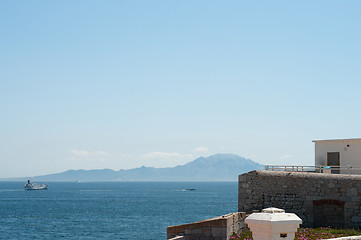 Image showing Beautiful sea landscape with building