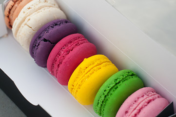 Image showing Macarons cookies in box