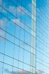 Image showing Office building and sky reflection