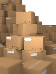 Image showing Stacks of Cardboard Boxes.